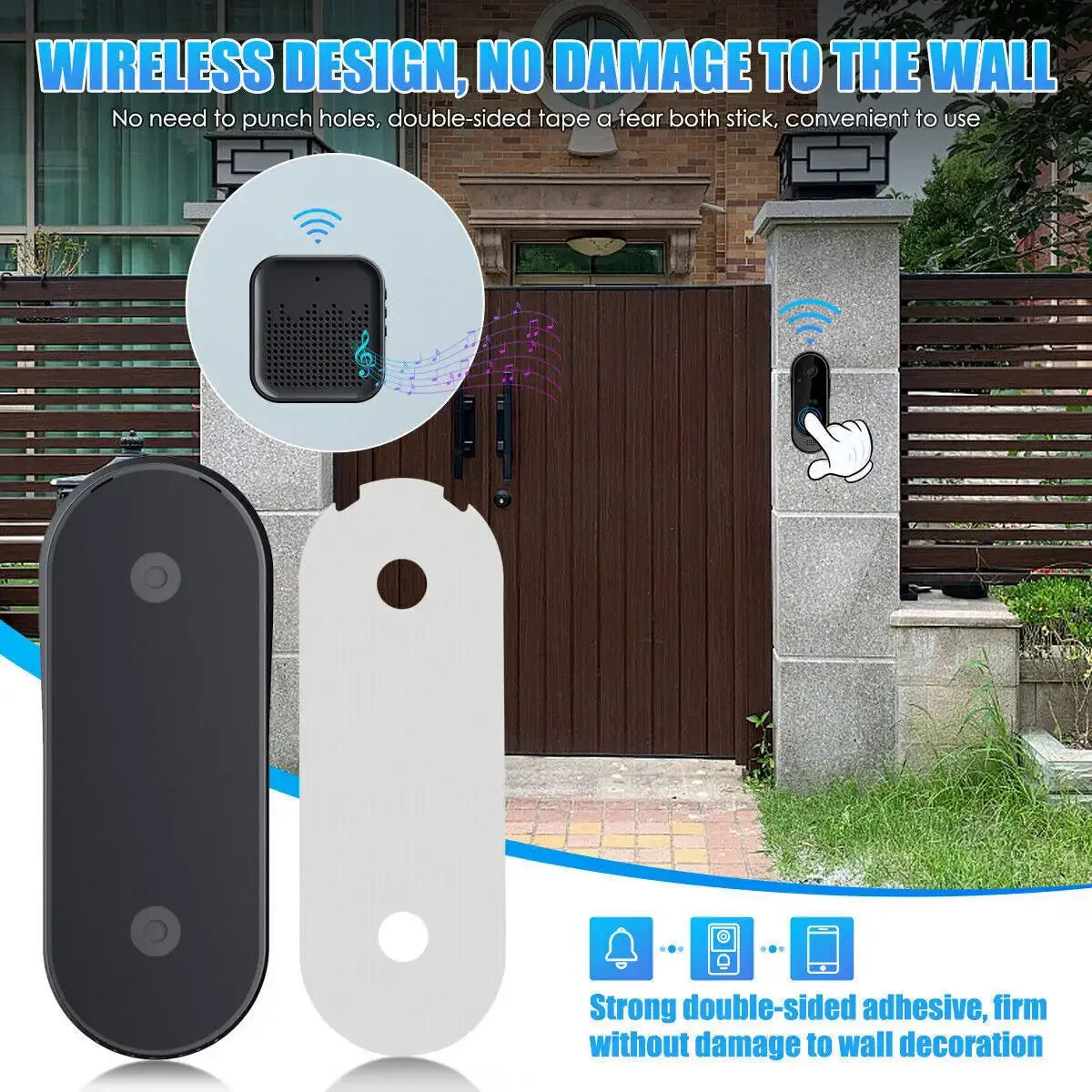 Tuya Wireless Doorbell with Camera Bundle Doorbell Smart Home WIFI HD Outdoor Phone Camera Security Video Intercom Night Vision