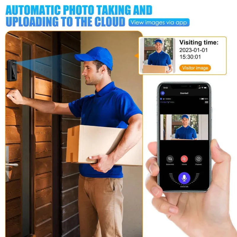 Tuya Wireless Doorbell with Camera Bundle Doorbell Smart Home WIFI HD Outdoor Phone Camera Security Video Intercom Night Vision
